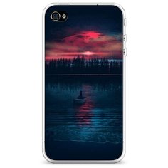Силиконовый чехол "Лодка в закате" на Apple iPhone 4/4S / Айфон 4/4S Case Place