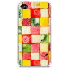 Силиконовый чехол "Фруктовые кубики" на Apple iPhone 4/4S / Айфон 4/4S Case Place