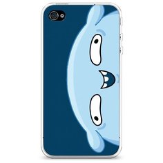 Силиконовый чехол "Подушка синий фон" на Apple iPhone 4/4S / Айфон 4/4S Case Place