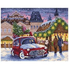 Алмазная мозаика Brilliart "Рождественская ярмарка", 48x38см