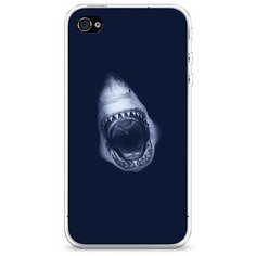 Силиконовый чехол "Пасть акулы" на Apple iPhone 4/4S / Айфон 4/4S Case Place