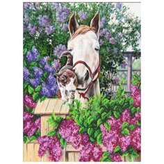 Набор для вышивания бисером Паутинка "В сиреневом саду", 25x38,5см