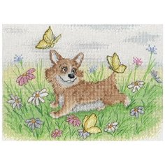 Набор для вышивания М.П.Студия "Летняя прогулка", 20x15см (канва однотонная)