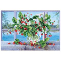 Набор для вышивания бисером Магия канвы Земляника на окне, 39x27см (бисер в комплект не входит!)