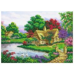 Набор для вышивания бисером Паутинка "Сказочный пруд", 38x28см