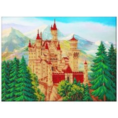 Набор для вышивания бисером Паутинка "Замок летом", 38x28см