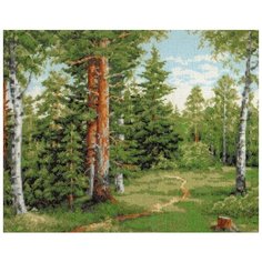 Набор для вышивания крестиком Палитра "Лесная тропинка", 34x27см
