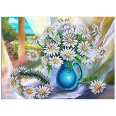 Набор для вышивания бисером Паутинка "Ромашки и венок", 38x28см