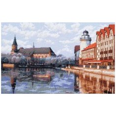 Набор для вышивания крестиком Палитра "Рыбная деревня", 39x25см