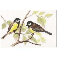 Набор для вышивания крестиком Палитра "Синички", 28x20см