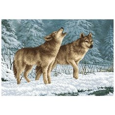 Набор для вышивания бисером Магия канвы Волки на снегу, 39x27см (бисер в комплект не входит!)