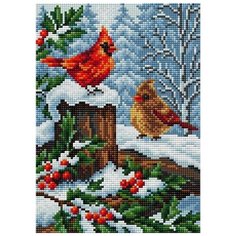 Алмазная мозаика "Вышиваем бисером" Магнит 20х28,5см