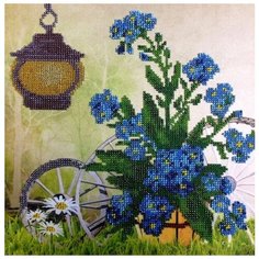 Набор для вышивания бисером FeDi "Незабудки", 27x27 см.