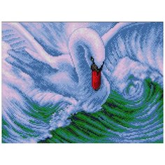 Алмазная мозаика "Вышиваем бисером" Набор "Лебедь"40х30см