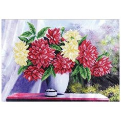 Набор для вышивания бисером Магия канвы Астры на столе, 39x27см (бисер в комплект не входит!)