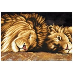 Набор для вышивания бисером Магия канвы Львы на отдыхе, 39x27см (бисер в комплект не входит!)