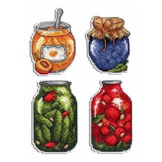 Набор для вышивания М.П.СтудияНабор "Дары осени. Магниты" вышивка на пластиковой канве 8х12см