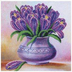 Набор для вышивания бисером Магия канвы "Комплимент Крокусы", 23,5x23,5см