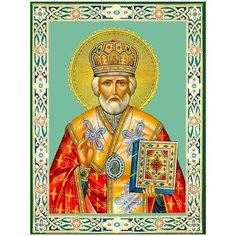 Алмазная мозаика Molly 40х30 см Николай Чудотворец квадратные элементы, без подрамника 23 цветов