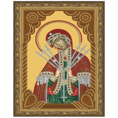 Алмазная мозаика с нанесенной рамкой Molly 20х30 см Семистрельная Божия Матерь 11 цветов