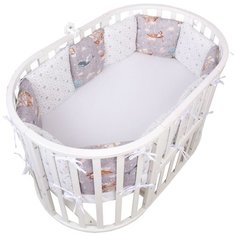 Amarobaby бортик в кроватку Путешественники (12 предметов) серый