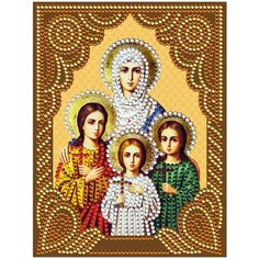 Алмазная мозаика с нанесенной рамкой Molly Вера Надежда Любовь и матерь их София 20х15 см