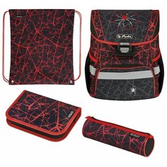 Ранец школьный Herlitz Loop Spider, Паук, черный, с наполнением