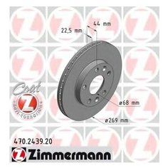 Тормозной диск Zimmermann 470.2439.20 для Renault Duster, Megane IV