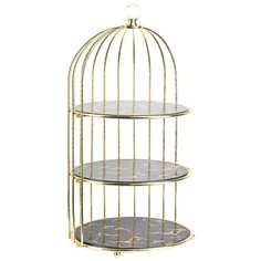 Блюдо- этажерка, фруктовница 3 яруса "Черный мрамор", 44см Nouvelle, 1180060