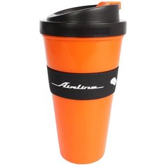 Стакан для кофе и других напитков AIRLINE 430 мл черно/оранжевый IT-14