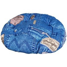 Лежак для животных "Подушка" №6, хлопок (цвет: джинс), 100x90x5 см Xody