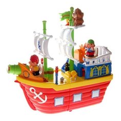 Интерактивная развивающая игрушка Kiddieland Пиратский корабль, красный/желтый/белый/синий