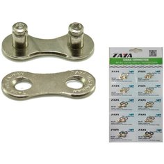 Taya соединительное звено цепи 9 скоростей, 1/2"x5/64", 1 комплект/блистер, 10 блистеров/карточка, серебристое/серебристое TBS