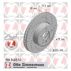 Тормозной диск Zimmermann 150.3403.52 для BMW 5 серия E60,E61, 6 серия E63,E64