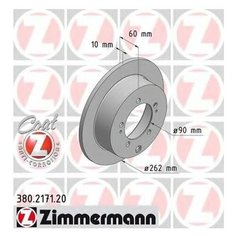 Тормозной диск Zimmermann 380.2171.20 для Mitsubishi Eclipse II, Lancer VII, Outlander I, Space Runner
