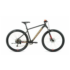 Велосипед FORWARD SPORTING 29 XX (29" 9 ск. рост 19") 2020-2021, черный матовый/золотой
