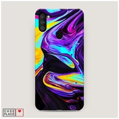 Чехол Пластиковый Samsung Galaxy M11 Фиолетовый флюид арт Case Place