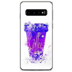 Силиконовый чехол "Кофейный стакан арт" на Samsung Galaxy S10 / Самсунг Галакси S10 Case Place