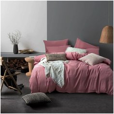 Комплект постельного белья ситрейд однотонное Pinkrose, Евро, простыня 160х200х35 см, наволочки 4 шт