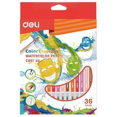 Карандаши цветные Deli EC00730 Color Emotion акварель, липа, 36 цветов