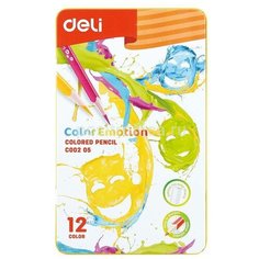 Карандаши цветные Deli EC00205 Color Emotion липа, 12 цветов
