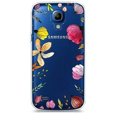 Силиконовый чехол "Цветочная рамка" на Samsung Galaxy S4 mini / Самсунг Галакси С 4 Мини Case Place