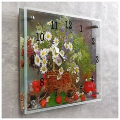 Часы настенные Сюжет серия: Цветы, "Цветы и ягоды", 30*40 см