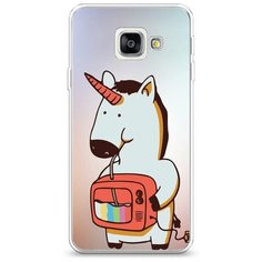 Силиконовый чехол "Единорог и телевизор" на Samsung Galaxy A3 2016 / Самсунг Галакси А3 2016 Case Place