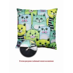 Подушка декоративная ТМ Сказка на ночь "веселые коты" 40х40 см
