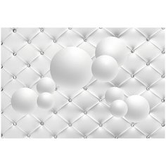 Фотообои виниловые на флизелиновой основе Polimar "Шары на стеганом фоне 3D", Арт. 14-074, 400см х 270см (ШхВ)