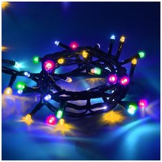 Гирлянда VEGAS"Нить" 300 разноцветных LED ламп, контроллер 8 режимов, зеленый провод, 30 м, 220 v /20