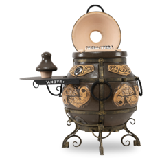 Тандыр ЭкоТандыр Шар (с механизмом открывания крышки, с одним столиком, без колёс, цвет - графит) дровяной