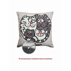 Подушка декоративная ТМ Сказка на ночь "веселые коты" 40х40 см