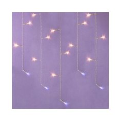 Гирлянда электр. бахрома 2,5x0,3х0,5x0,7м, 80LED, пост. свечение, шампань, прозр. пров, 220В сноу БУМ Сноубум